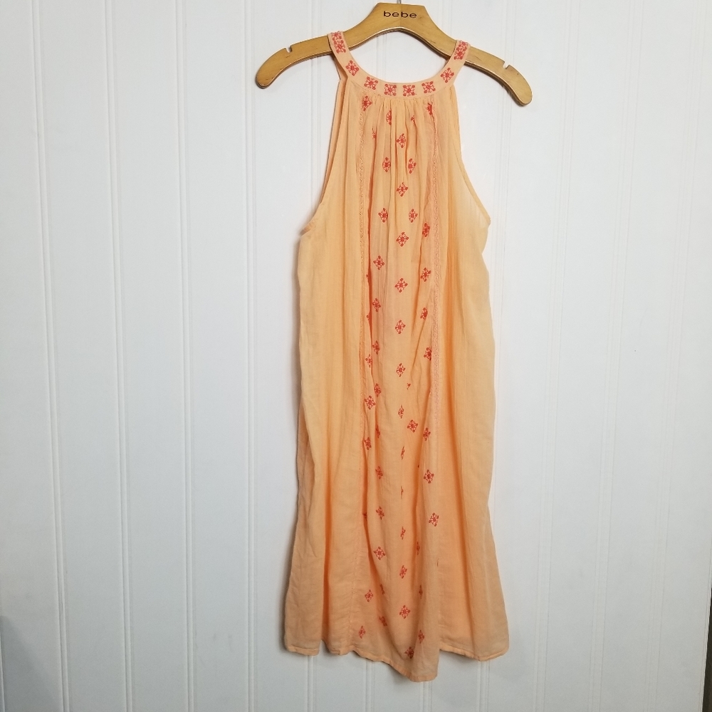Anthro Mermaid Desert Rose Peach Embroidered Beach Tunic Cover Up NWT Size M - Picture 8 of 16